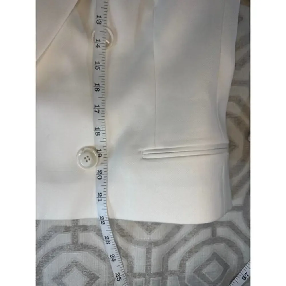 Reiss Cream White Double Breasted Cropped Blazer Peak Lapel NWT